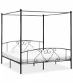 Canopy Bed Frame Black Metal 6FT Super King