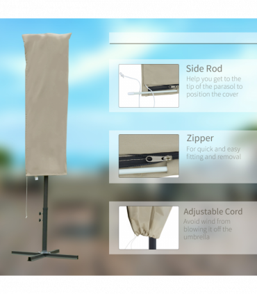 Cantilever Umbrella Cover Khaki 57cm x 57cm x 160cm Outdoor Parasol Protector