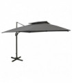 Cantilever Umbrella with Double Top 300x300 cm Anthracite