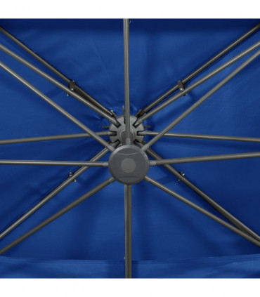 Cantilever Umbrella with Double Top Azure Blue 400x300 cm