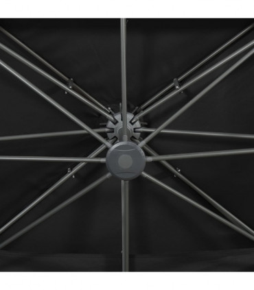 Cantilever Umbrella with Double Top Black 400x300 cm