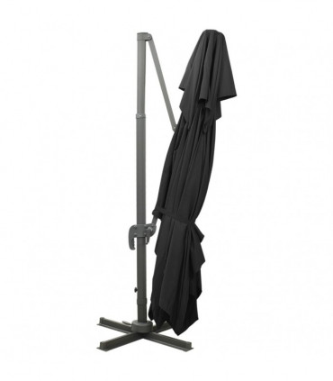 Cantilever Umbrella with Double Top Black 400x300 cm