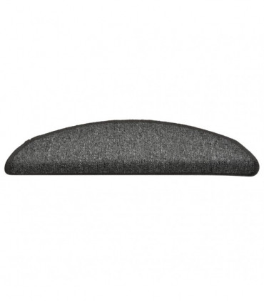 Carpet Stair Treads 15 pcs Dark Grey 56x17x3 cm
