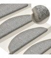 Carpet Stair Treads 15 pcs Light Grey 56x17x3 cm
