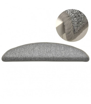 Carpet Stair Treads 15 pcs Light Grey 56x17x3 cm