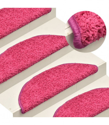 Carpet Stair Treads 15 pcs Pink 65x21x4 cm