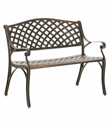 Cast Aluminium Bench 2 Seater Patio Porch Park Loveseat Chair, Bronze