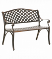Cast Aluminium Bench 2 Seater Patio Porch Park Loveseat Chair, Bronze