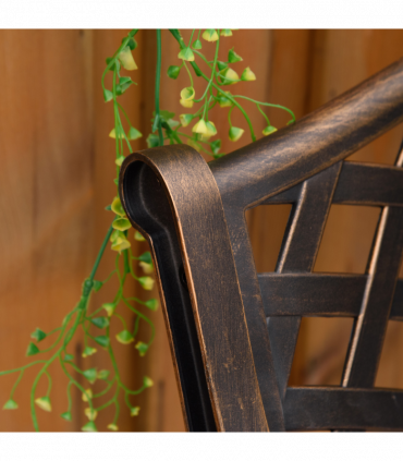 Cast Aluminium Bench 2 Seater Patio Porch Park Loveseat Chair, Bronze