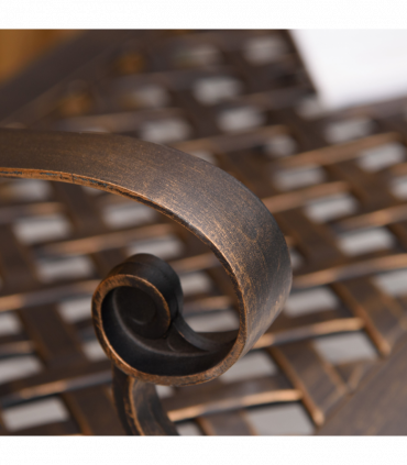 Cast Aluminium Bench 2 Seater Patio Porch Park Loveseat Chair, Bronze