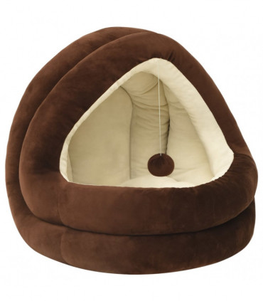 Cat Bed 50x50x45 cm Brown and Cream