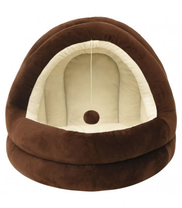 Cat Bed 50x50x45 cm Brown and Cream