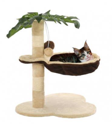Cat Tree with Sisal Scratching Post 50 cm Beige and Brown