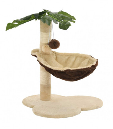 Cat Tree with Sisal Scratching Post 50 cm Beige and Brown