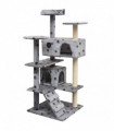 Cat Tree with Sisal Scratching Posts 125 cm Paw Prints Grey