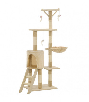 Cat Tree with Sisal Scratching Posts 138 cm Beige
