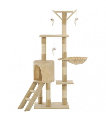 Cat Tree with Sisal Scratching Posts 138 cm Beige