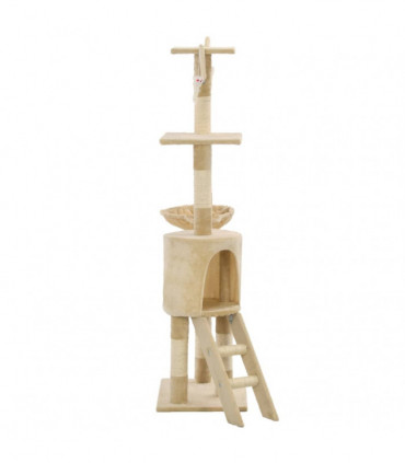 Cat Tree with Sisal Scratching Posts 138 cm Beige