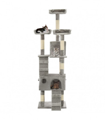 Cat Tree with Sisal Scratching Posts 170 cm Grey