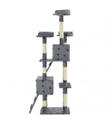 Cat Tree with Sisal Scratching Posts 170 cm Paw Prints Grey