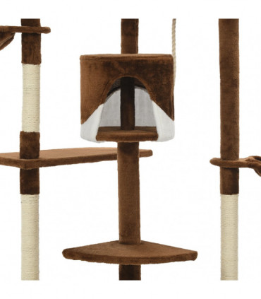 Cat Tree with Sisal Scratching Posts 203 cm Brown and White