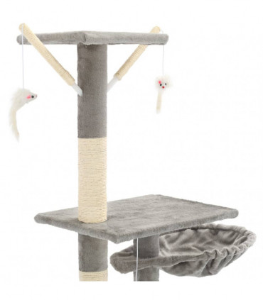 Cat Tree with Sisal Scratching Posts 230-250 cm Grey