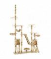 Cat Tree with Sisal Scratching Posts 230-250 cm Paw Prints Beige