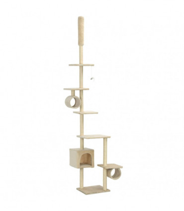 Cat Tree with Sisal Scratching Posts 260 cm Beige