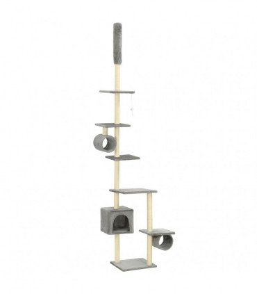 Cat Tree with Sisal Scratching Posts 260 cm Grey