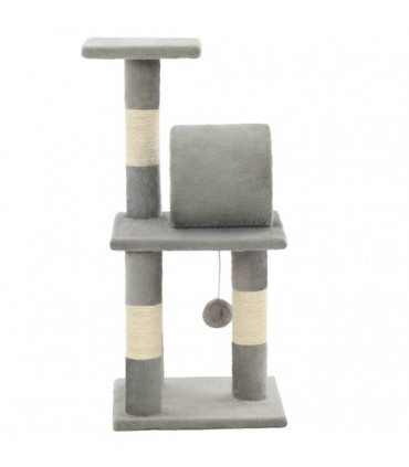 Cat Tree with Sisal Scratching Posts 65 cm Grey