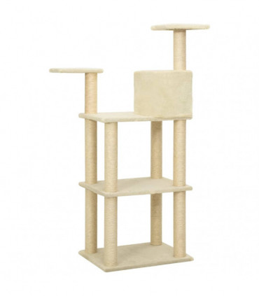 Cat Tree with Sisal Scratching Posts Cream 119 cm