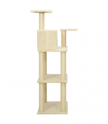 Cat Tree with Sisal Scratching Posts Cream 119 cm