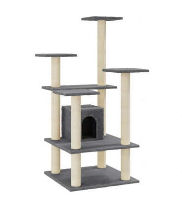 Cat Tree with Sisal Scratching Posts Dark Grey 110 cm