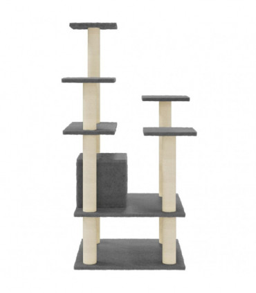 Cat Tree with Sisal Scratching Posts Dark Grey 110 cm