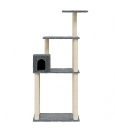 Cat Tree with Sisal Scratching Posts Dark Grey 147 cm