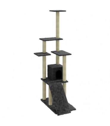 Cat Tree with Sisal Scratching Posts Dark Grey 155 cm