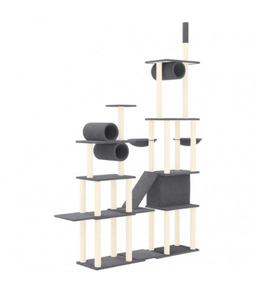 Cat Tree with Sisal Scratching Posts Dark Grey 279 cm