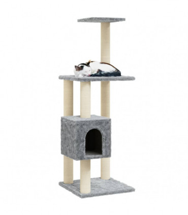 Cat Tree with Sisal Scratching Posts Light Grey 104 cm