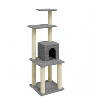 Cat Tree with Sisal Scratching Posts Light Grey 105 cm