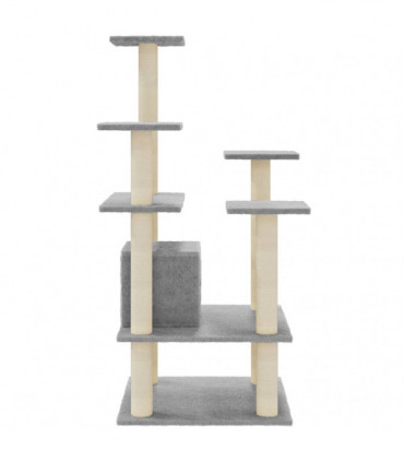 Cat Tree with Sisal Scratching Posts Light Grey 110 cm