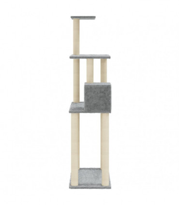 Cat Tree with Sisal Scratching Posts Light Grey 147 cm