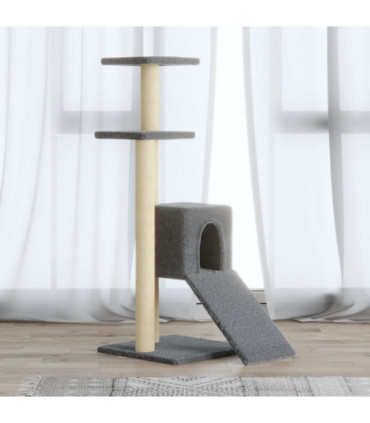Cat Tree with Sisal Scratching Posts Light Grey 92 cm