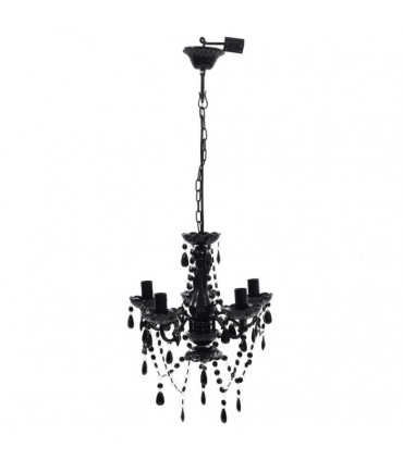 Chandelier Crystal Light 5 Bulbs Black