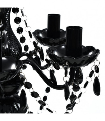 Chandelier Crystal Light 5 Bulbs Black