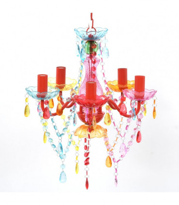 Chandelier Crystal Light 5 Bulbs Multicolour