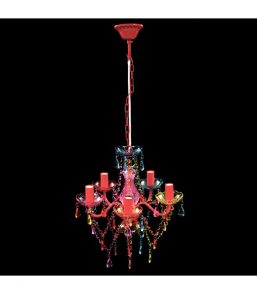 Chandelier Crystal Light 5 Bulbs Multicolour