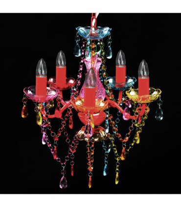 Chandelier Crystal Light 5 Bulbs Multicolour