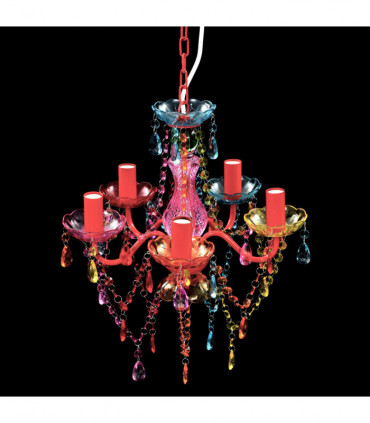 Chandelier Crystal Light 5 Bulbs Multicolour