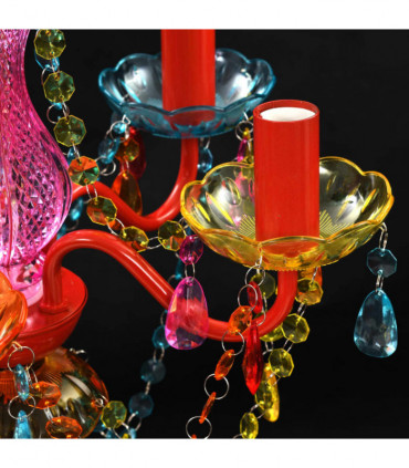 Chandelier Crystal Light 5 Bulbs Multicolour