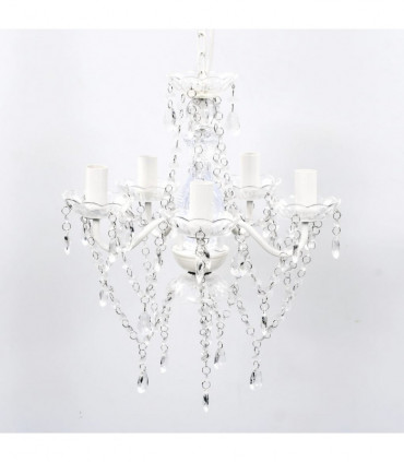Chandelier Crystal Light 5 Bulbs Transparent